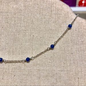 blue cat’s eye bead choker necklace